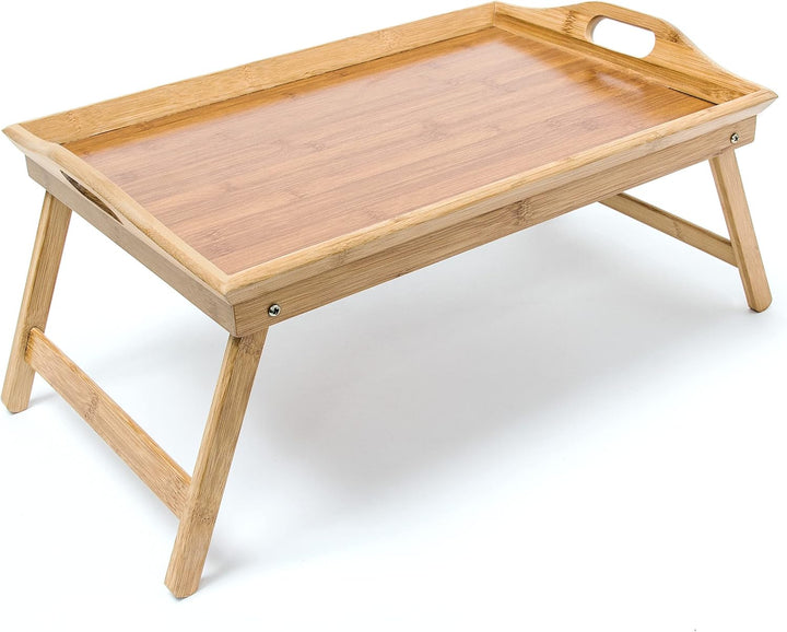 Relaxdays Betttablett Bambus H x B x T: ca. 25 x 52 x 33 cm Betttisch als Frühstückstablett oder Bei