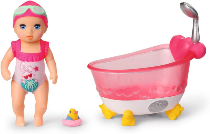 BABY Born, Puppenfahrzeug, aufklappbarer Wohnwagen &amp; Minis Badewannen-Spielset mit Minis-Puppe Amy u