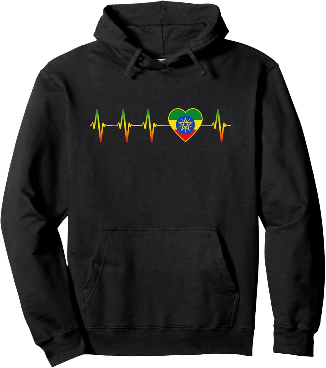 Ethiopian Heartbeat - I Love Ethiopia Country Geschenkidee Pullover Hoodie