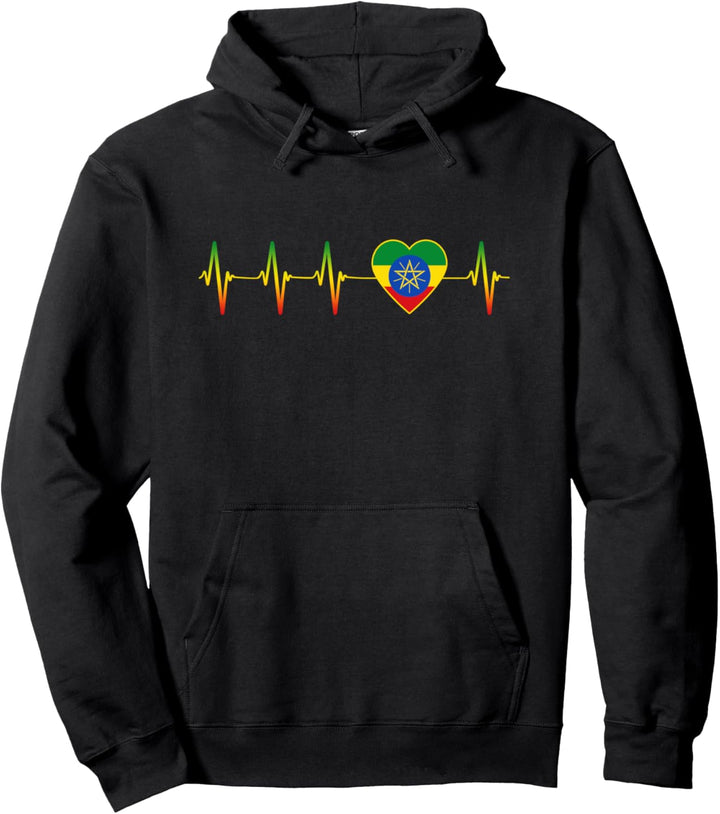 Ethiopian Heartbeat - I Love Ethiopia Country Geschenkidee Pullover Hoodie