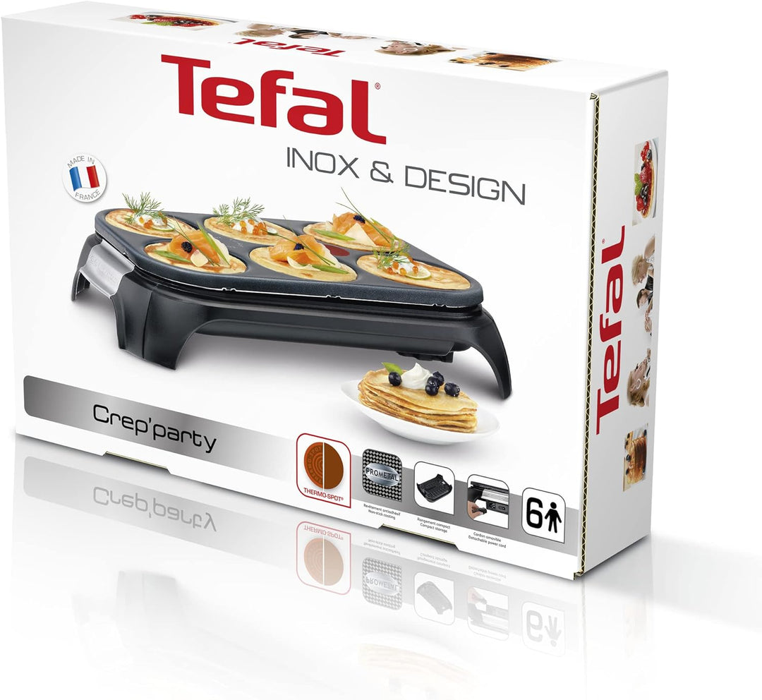 Tefal Crep Party Edelstahl & Design PY558813 - Pfannkuchen- und Antihaftbeschichtung aus Edelstahl m