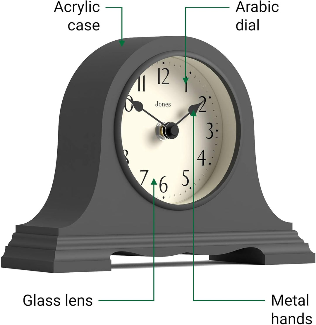 JONES CLOCKS® Speakeasy Kaminsimsuhr - Traditionelles/Klassisches Design - Schlafzimmeruhr - Wohnzim