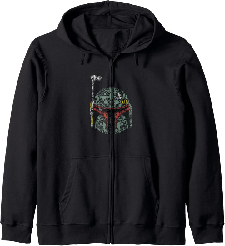 Star Wars Boba Fett Silhouette Helmet Fill Kapuzenjacke