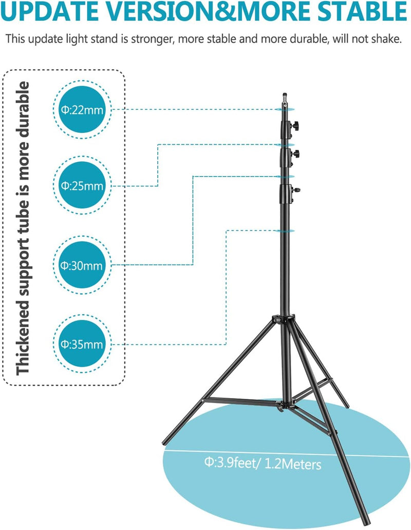 Neewer Heavy Duty Light Stand, Aluminiumlegierung 4m einstellbare Fotografie Stativ mit eingebautem