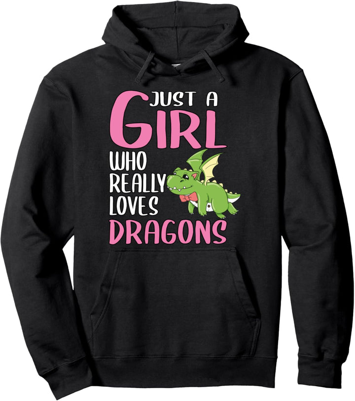 Damen Just A Girl Drachen Geschenk Drachen Pullover Hoodie