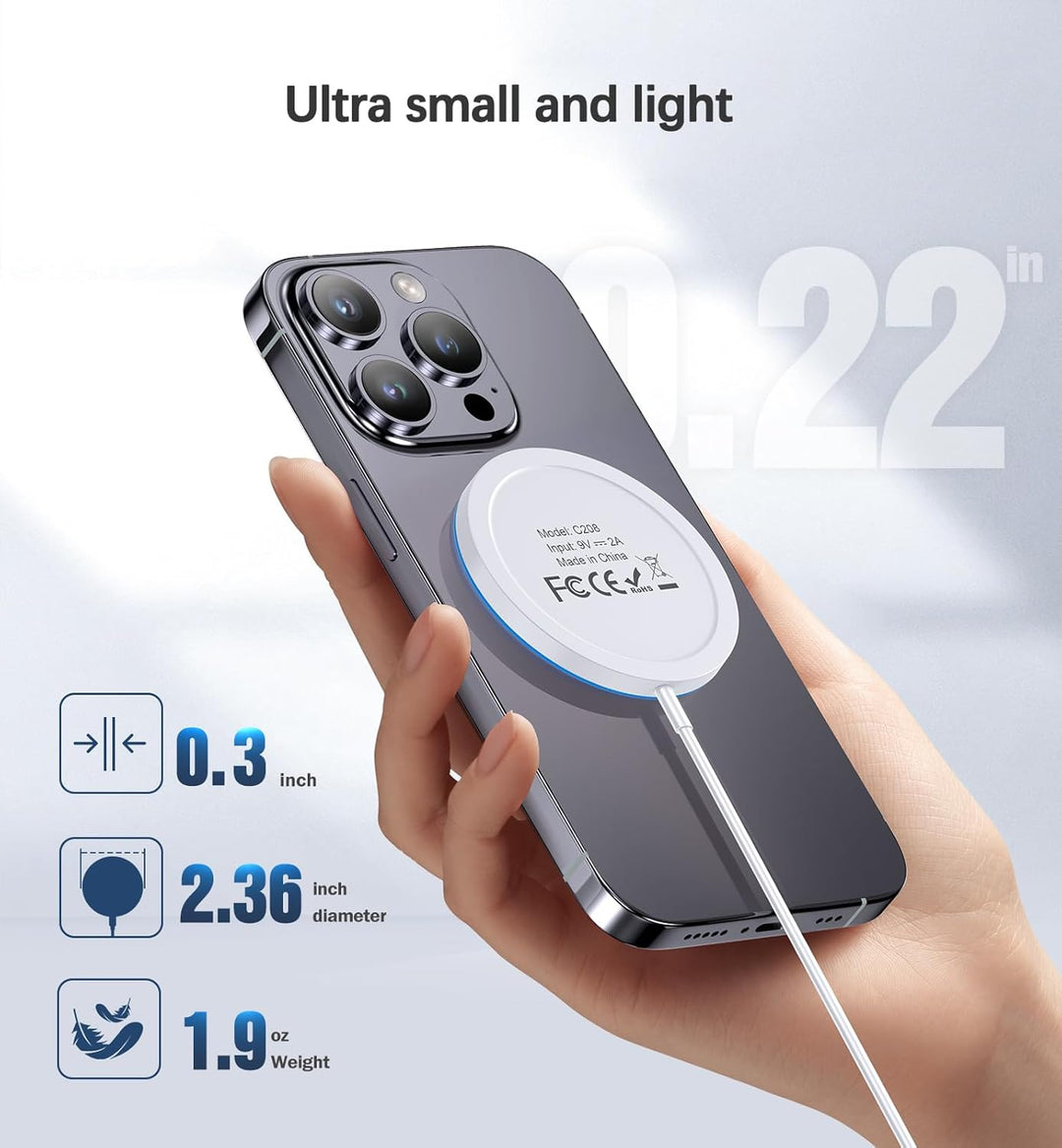Mag-Safe Ladegerät Wireless Charger iPhone 2 Stück,15W Schnell induktive Ladestation Kompatibel mit