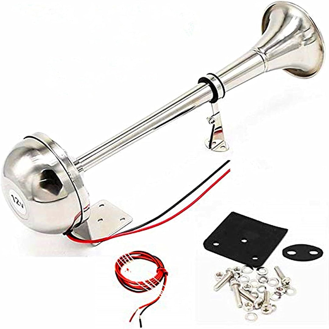 YIYIDA Autohupe elektrisches Horn Hupe elektrisch Edelstahl einzelne trompete car horn135dB autohorn