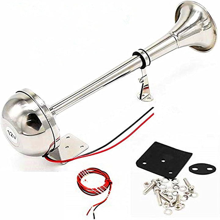 YIYIDA Autohupe elektrisches Horn Hupe elektrisch Edelstahl einzelne trompete car horn135dB autohorn