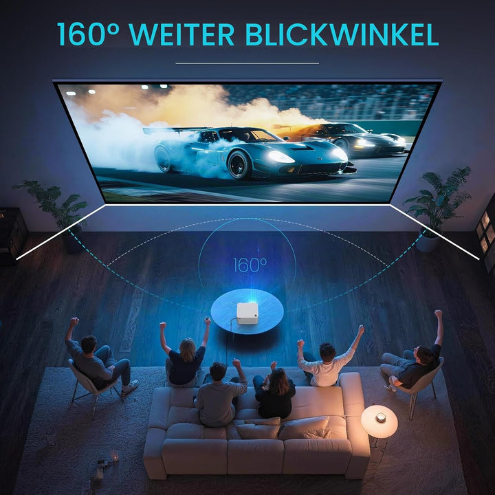 [Fresnel 85% ALR-Bildschirm und Streaming-Smart-Beamer] Draussen-Tageslichtbildschirm 1,8dB Gain 100