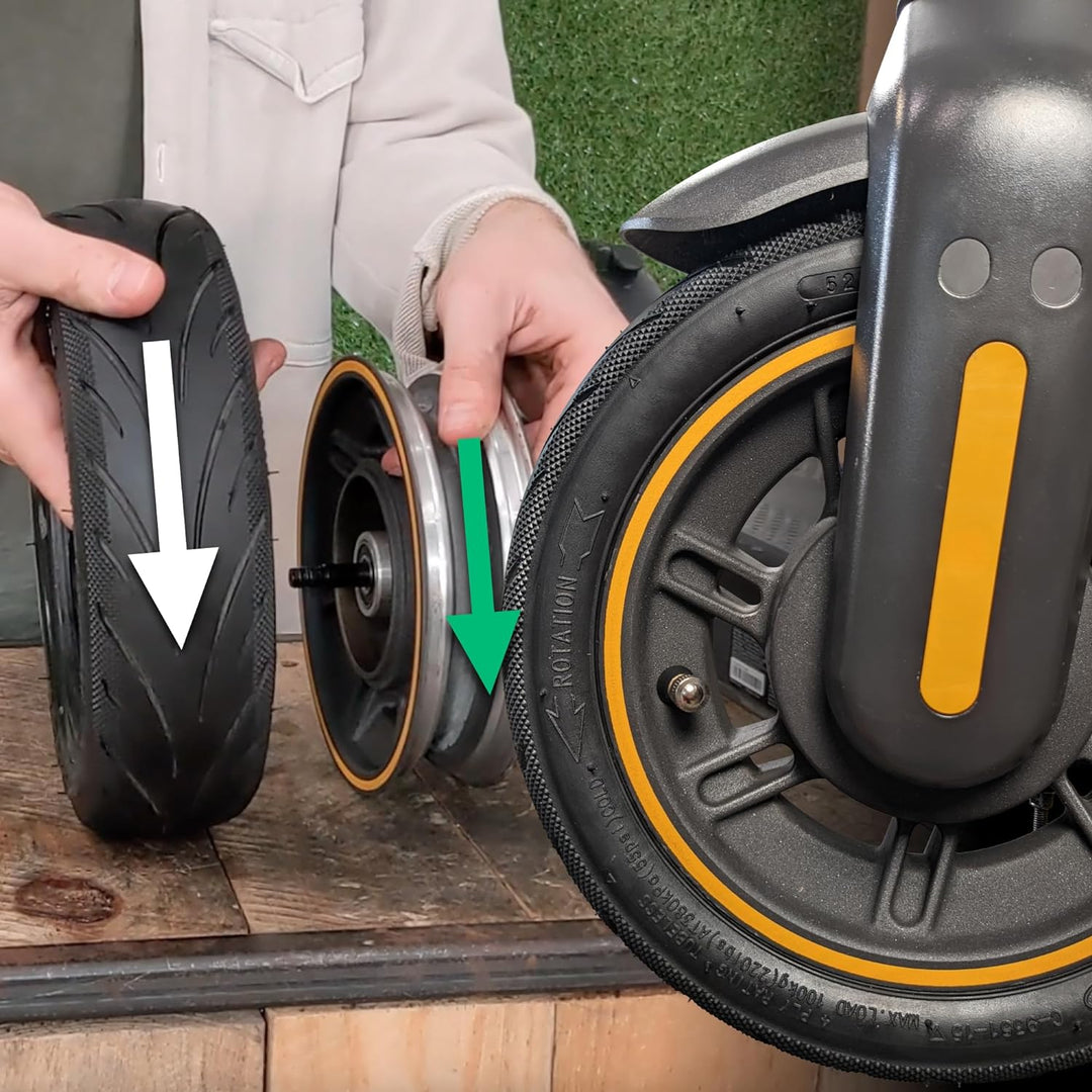 MOOVMOOV Ninebot G30 Max Tubeless 60/70-6.5 Reifen mit Pannengel und schlauchlosem Ventil – 10 Zoll