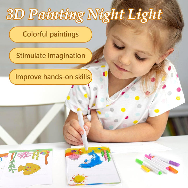 Leuchtendes Led Zeichenbrett für Kinder, 20x15cm Transparente Acryl Notiztafel mit 6 Farben Stift, D