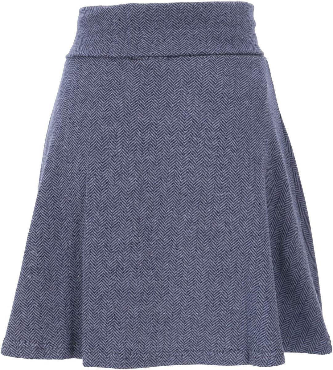 GURU SHOP Minirock aus Bio-Baumwolle, Tellerrock, Jacquard Rock mit Fischgrätenmuster, Blau, Size:XL