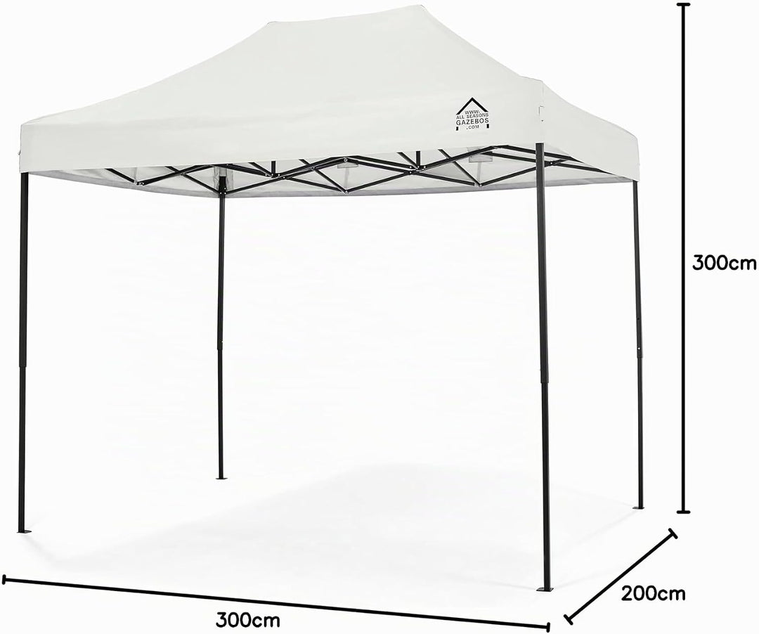 All Seasons Gazebos 3x2m vollständig wasserdichtes Faltpavillon - Weiss, Wei&amp;