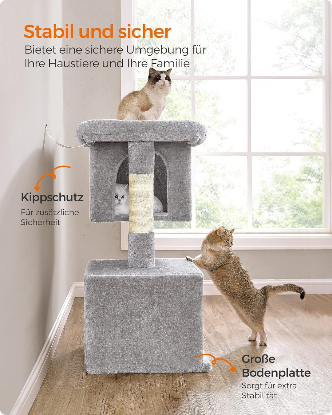 Feandrea Kratzbaum, 101 cm Katzenbaum, XL, Katzenhaus für extra grosse Katzen bis zu 20 kg, grosse P