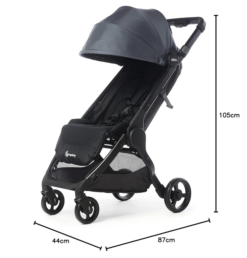 Ergobaby Metro+ Kinderwagen Buggy mit Liegefunktion, Kinder-Buggy Zusammenklappbar Autositz Kompatib