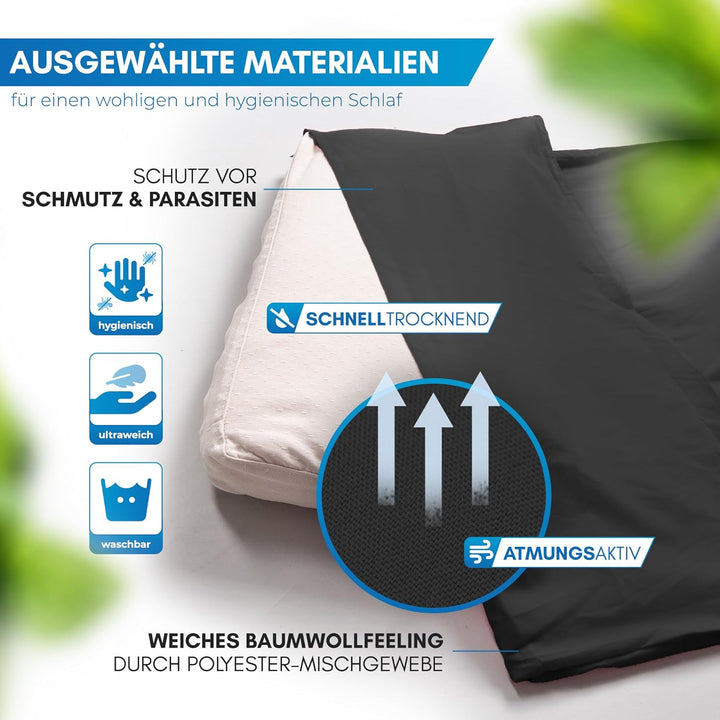 NORDMUT® Hüttenschlafsack Mikrofaser Ultraleicht - Sommerschlafsack Kleines Packmass & Atmungsaktiv