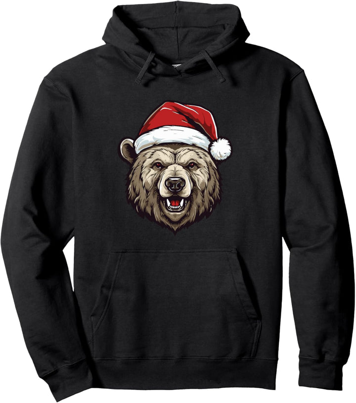 Grizzlybär Weihnachten | Lustiges Weihnachtstier Pullover Hoodie