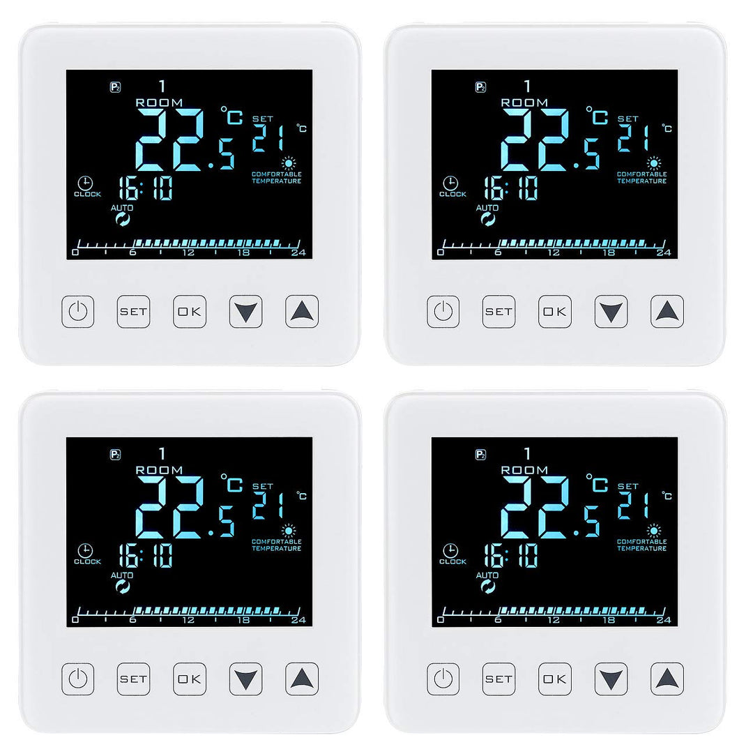 revolt Heizung Raumthermostat: 4er-Set WLAN-Thermostate für Fussbodenheizungen, für Siri, Alexa &amp; GA