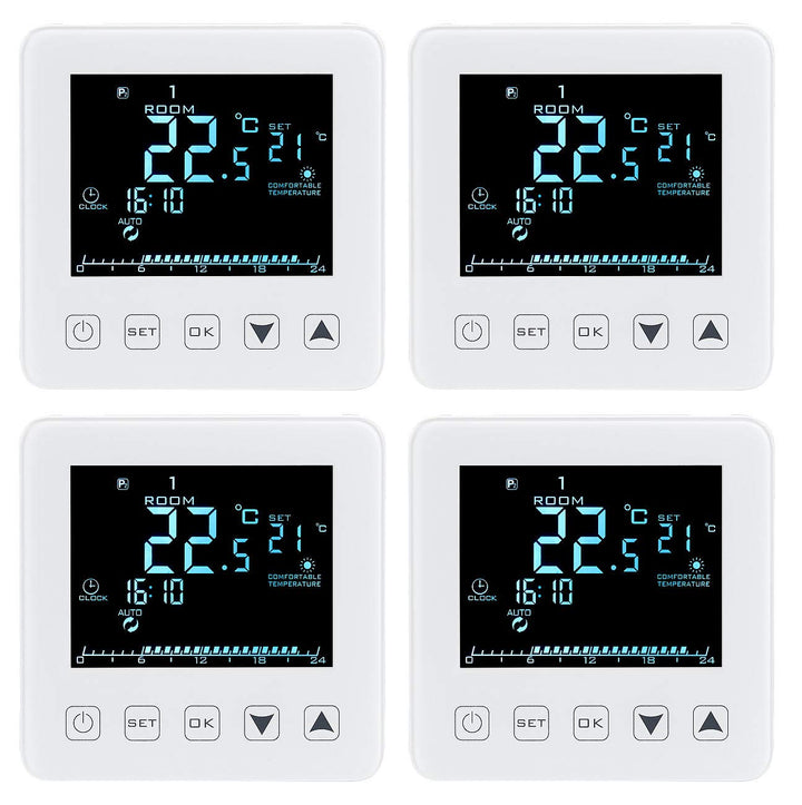 revolt Heizung Raumthermostat: 4er-Set WLAN-Thermostate für Fussbodenheizungen, für Siri, Alexa &amp; GA
