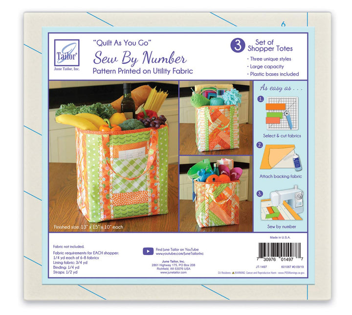 June Tailor Inc Quilt As You Go Shoppers Tragetaschen, 3 Stück