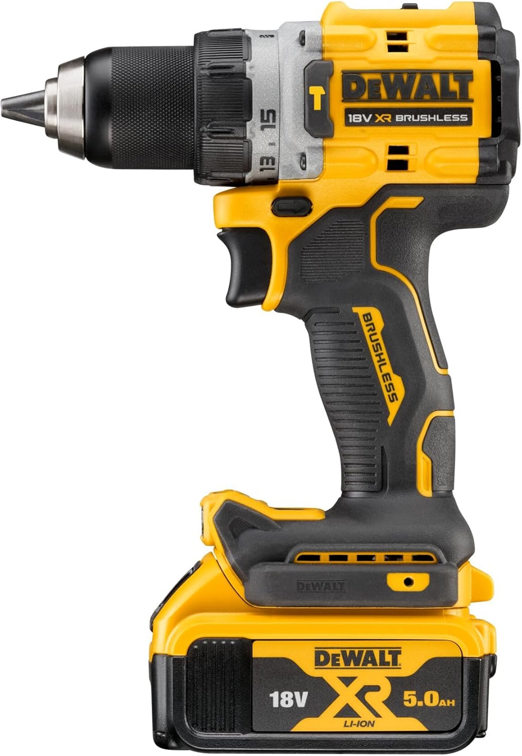Dewalt 18V Akku-Schlagbohrschrauber DCD805P2T (bürstenloser Motor, 2-Gang-Vollmetallgetriebe, mit LE