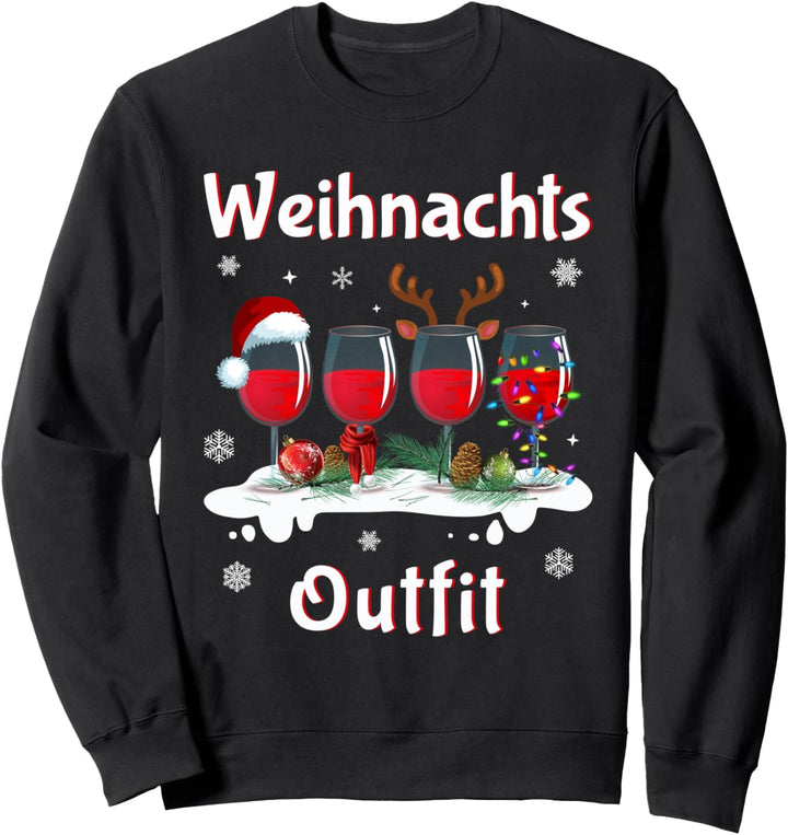 Lustiges Weihnachtsoutfit Damen Herren Wein Weihnachten Sweatshirt
