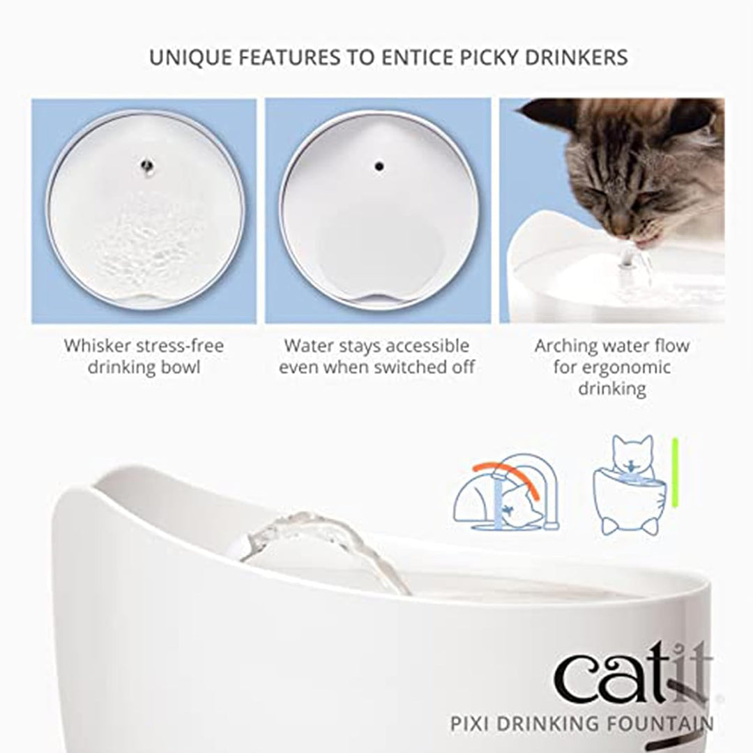 Catit Pixi Trinkbrunnen für Katzen, 2,5L, weiss, 1 Stück (1er Pack) weiss 1 Stück (1er Pack), weiss