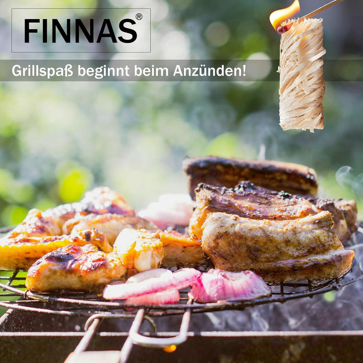 FINNAS 2,5 kg Holzwolle Premium Anzündwolle Anzünder Kaminanzünder 200 Stück Grillanzünder Öko Ofena