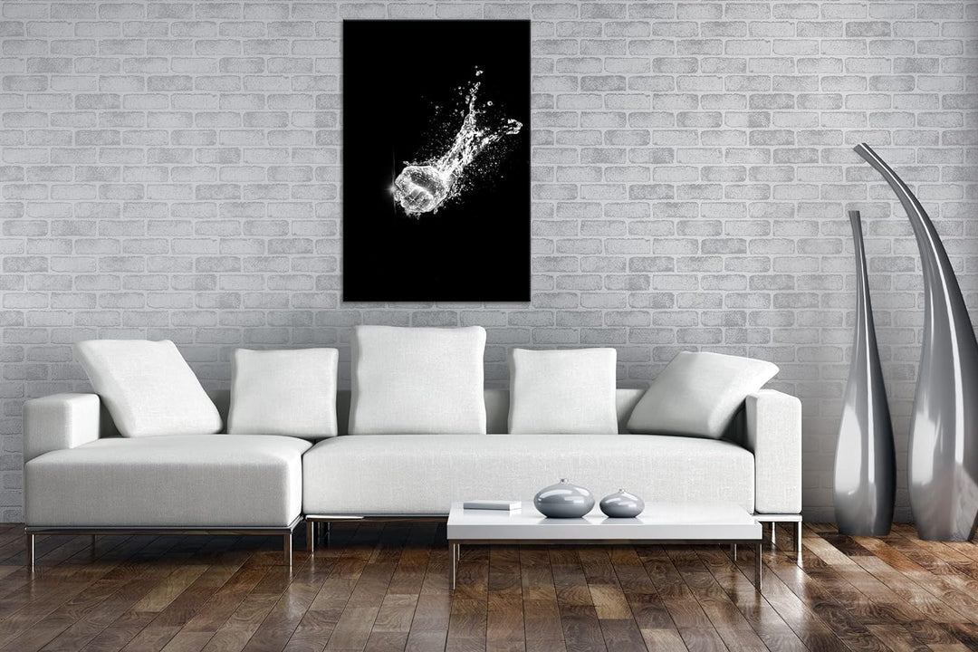 deyoli Faust aus Wasser Format: 80x60 Effekt: Schwarz&Weiss als Leinwandbild, Motiv fertig gerahmt a