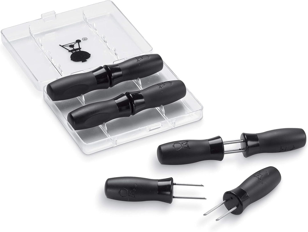 Weber 6764 Premium Grillbesteck 3-teilig & 6489 Maiskolbenhalter-Set, 8 Stück, Picknick, Grillen, Ga