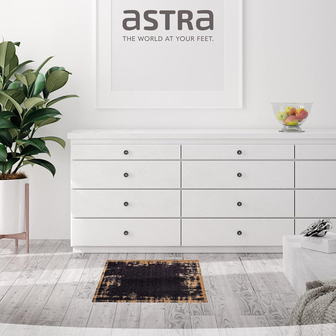 Astra rutschfeste Sauberlaufmatte innen - Uni Bordüre schwarz 50 x 70 cm - Wohnraum Fussmatte Design