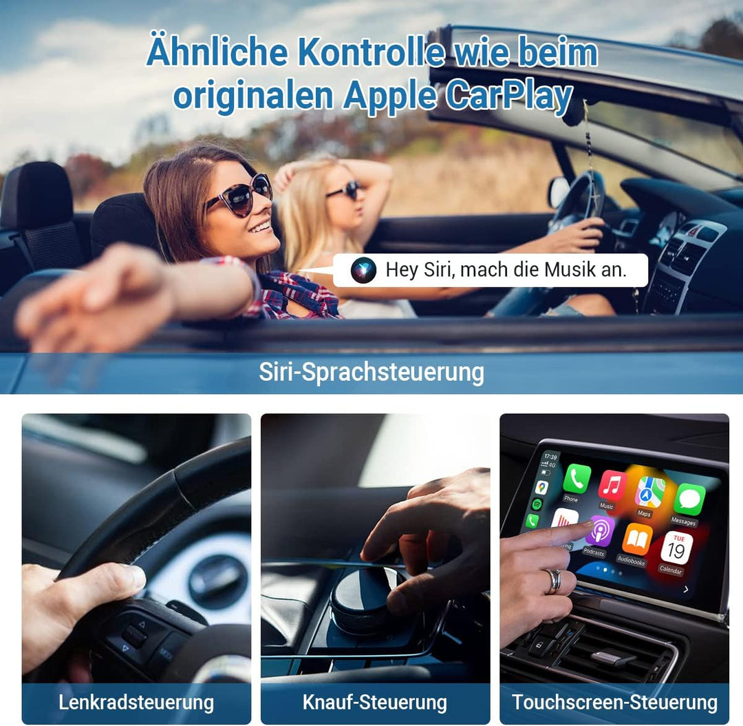 OTTOCAST CarPlay-Wireless-Adapter für iPhone, Kabellos Dongle WirelessCarPlay Automatische Verbindun