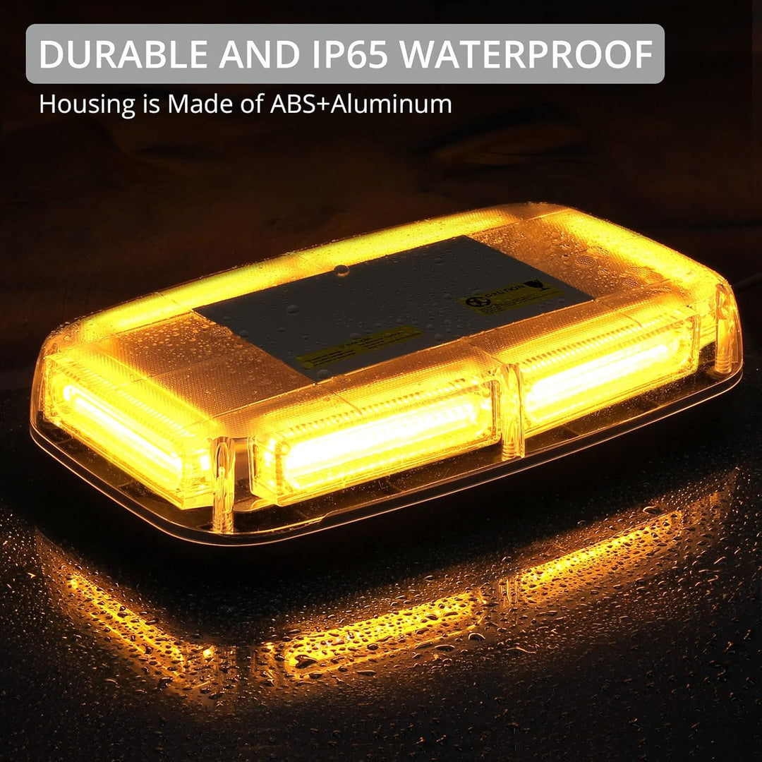 Justecheu 6 COB LED 60W Warnblitzlicht Rundumleuchte Amber Notfall Warnleuchte IP67 E9 12/24V Arbeit