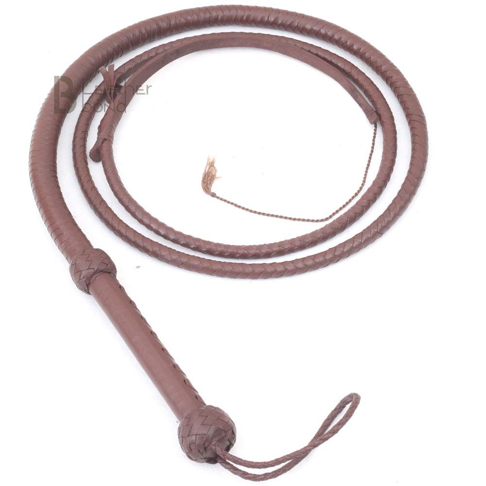 Echte Rindsleder Leder Bullwhip, 08 Fuss lang und 08 Stränge flechten Indiana Jones Stil Bullenpeits