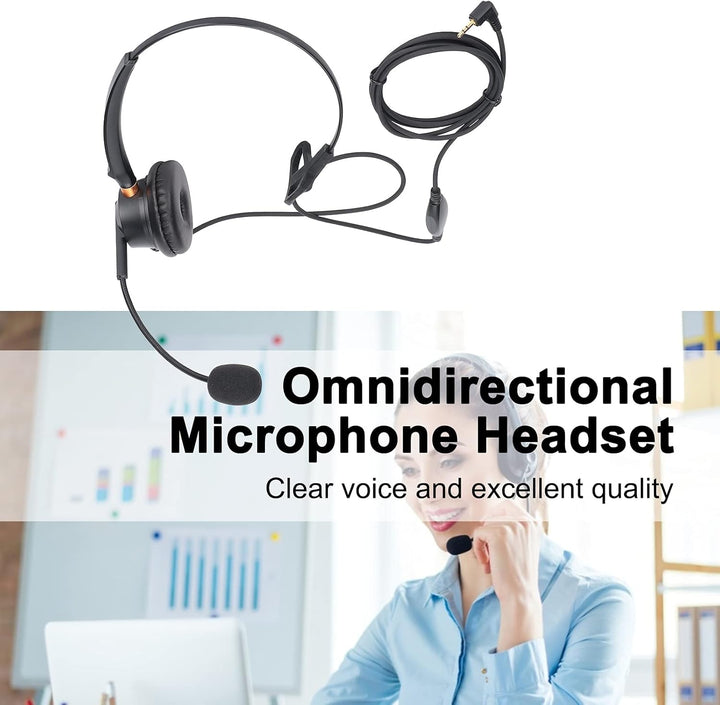 Business-Headset mit Mikrofon und Einstellbarer Lautstärke für Festnetz- oder Schnurlose Dect-Telefo