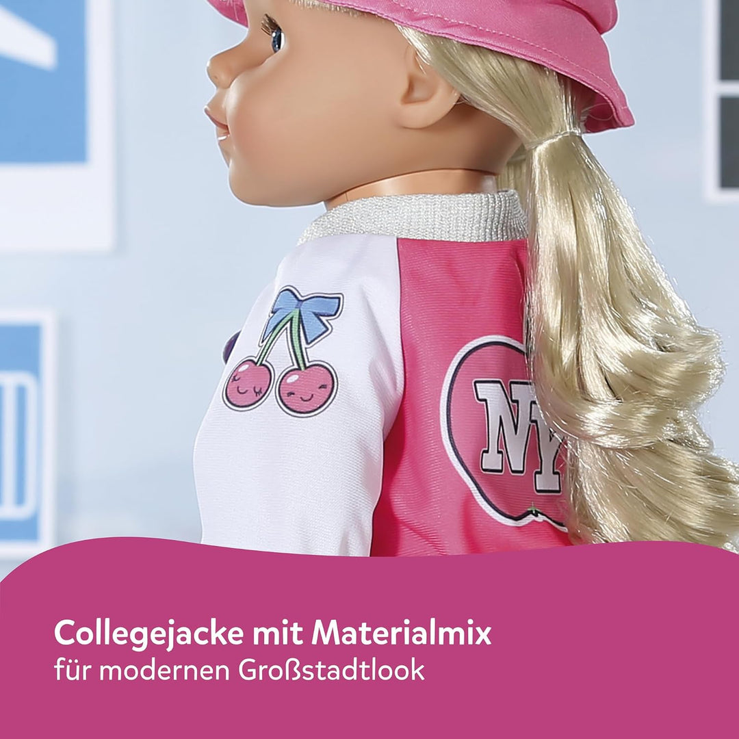Baby Born Reise-Outfit mit Kleid, Schuhen und Accessoires für 43cm Puppen