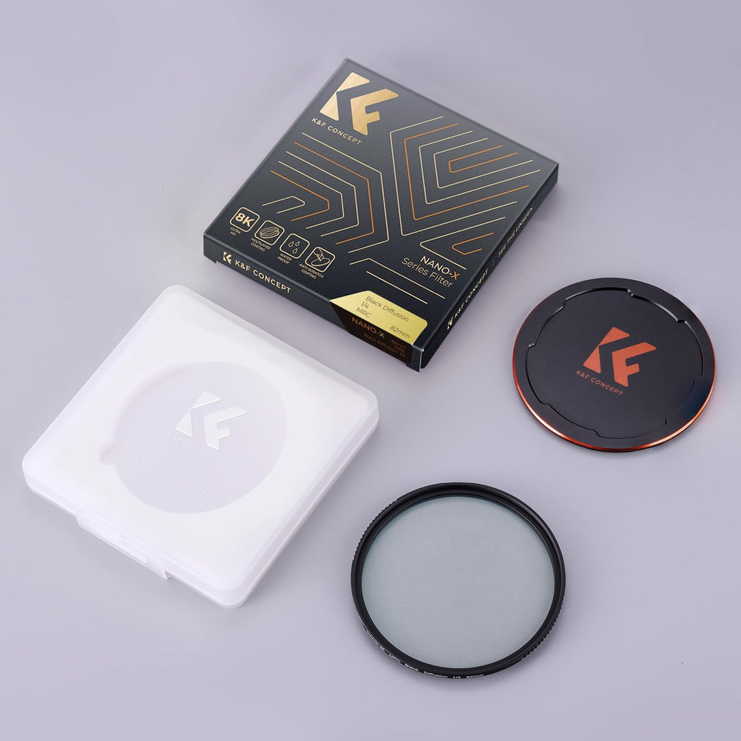 K&F Concept Nano-X Black-Mist 1/4 Filter 58mm Black Promist 1/4 Filter aus Optisches Glas mit 28-fac