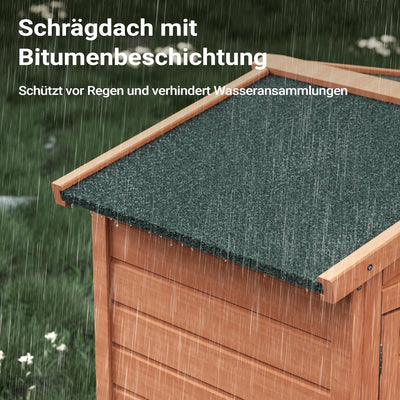 Wiltec XXL Hasenstall 1560 x 520 x 680 mm mit Freilaufgehege und erhöhtem Unterschlupf aus Fichtenho