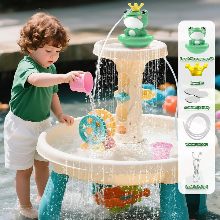 weirtoya Wasserpumpe für Wasserspieltisch Kleinkinder, 2026 Batteriebetriebene Wasserspieltischpumpe