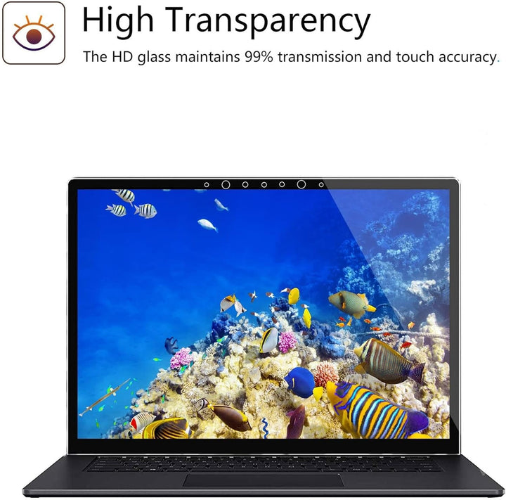 MEGOO [3 Stück] Displayschutzfolie für Surface Laptop 5/4/3 13,5 Zoll, gehärtetes Glas/einfache Inst