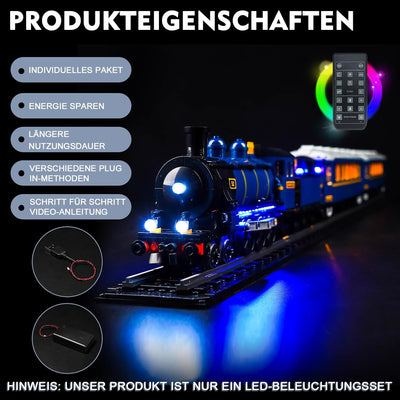 Fernbedienung Led Licht Set Kompatibel mit Lego The Orient Express Train (Kein Modell), Dekorationsb