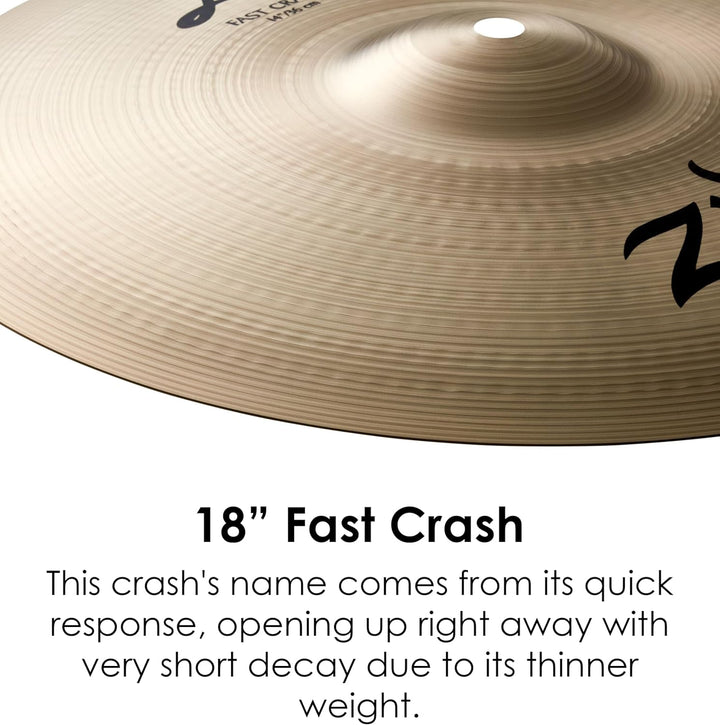 Zildjian A Zildjian Series - 18" Fast Crash Cymbal 18 Zoll Fash Crash, 18 Zoll Fash Crash