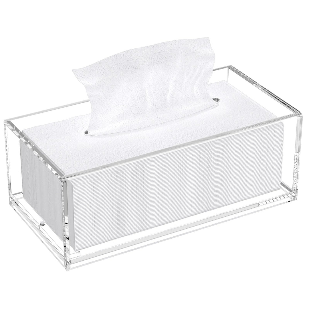 AITEE Acryl Kosmetiktücherbox: 25×13×9 cm Klarer Tücherbox mit Magnetabdeckung für Esszimmer Badezim