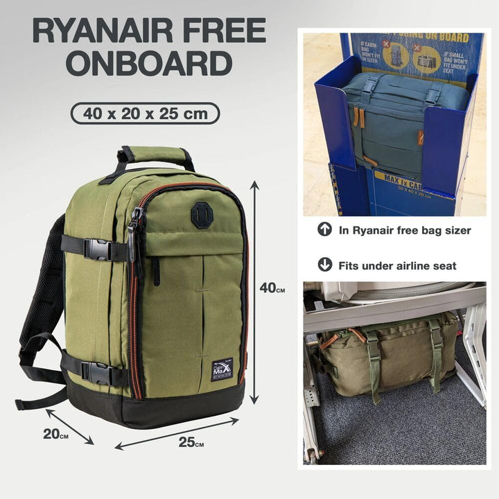 Cabin Max Handgepäck Rucksack 40x20x25 für Ryanair Reiserucksack für Flugzeug Unter Sitzplatz - Trav
