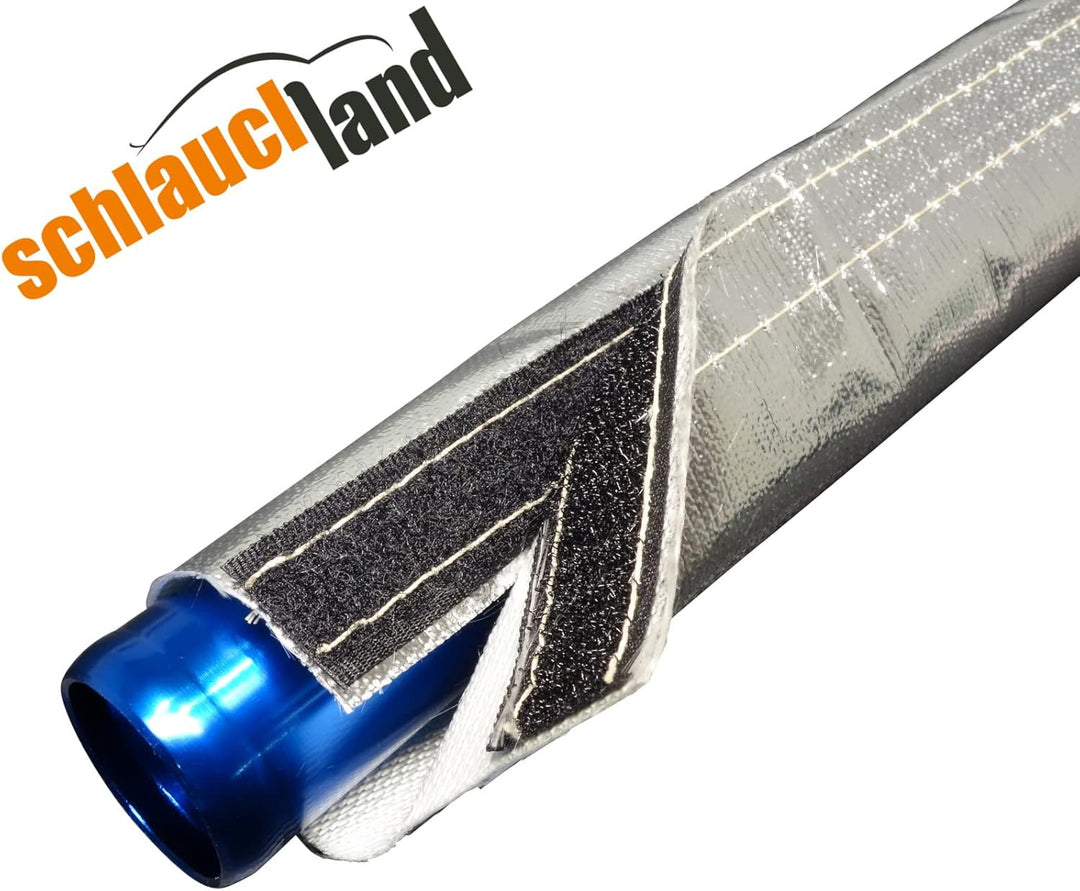 1m Alu-Titan Klett Hitzeschutzschlauch ID-Ø 25mm Klettverschluss | VIELE LÄNGEN &amp; GRÖSSEN 10-210mm |