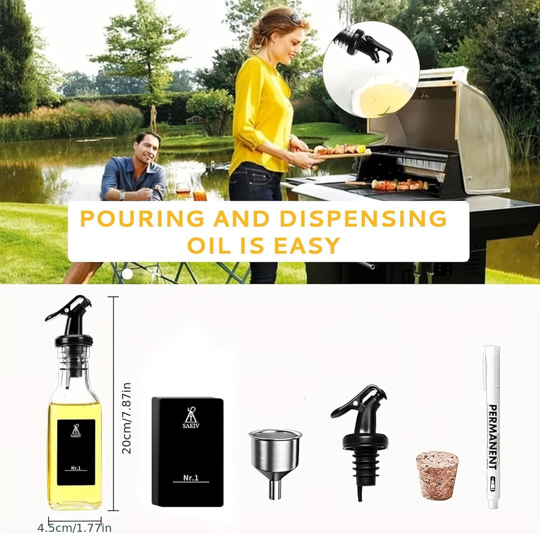 SAEIV 160 ml Ölflasche Glas 12 Set, Kleine und handliche Öl Essig Spender, Oil bottle, Ölflasche mit
