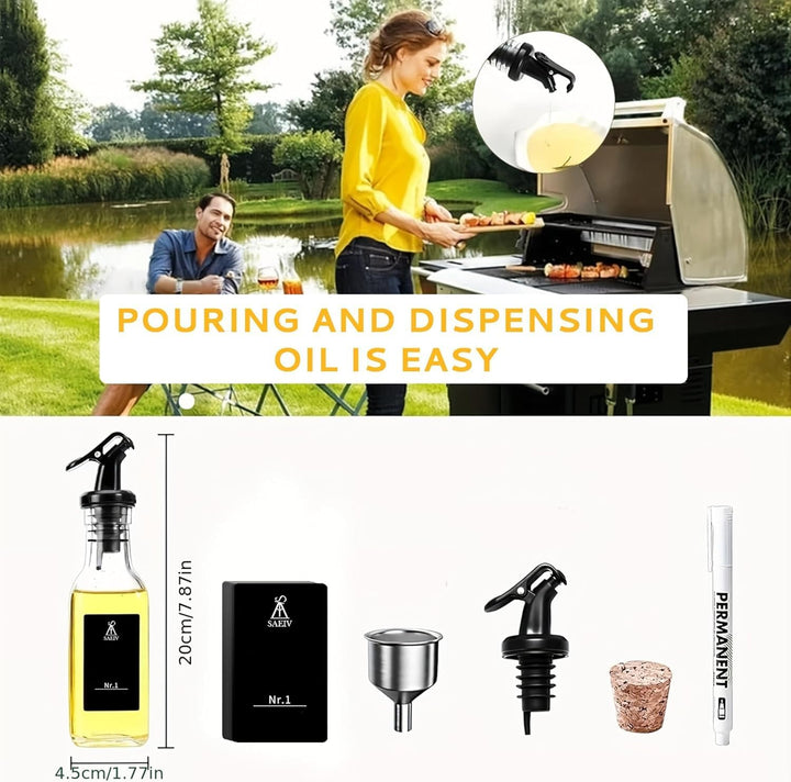 SAEIV 160 ml Ölflasche Glas 12 Set, Kleine und handliche Öl Essig Spender, Oil bottle, Ölflasche mit