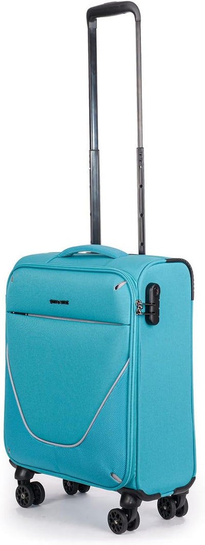 Stratic Strong Koffer Weichschale Reisekoffer Trolley Rollkoffer Handgepäck, 4 Rollen, Grösse S, Pet