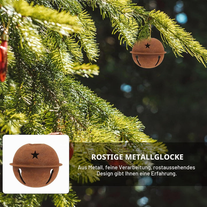 EXCEART DIY Glocken 12 Stück Rostige Klingelglocken Sternausschnitt Weihnachten Mentale Handwerk für