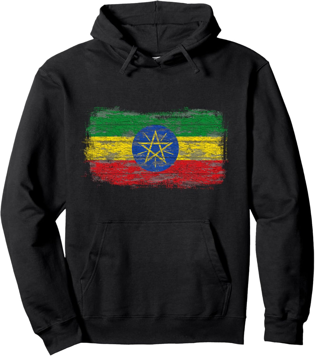 Äthiopien rustikale Nationalflagge Pullover Hoodie